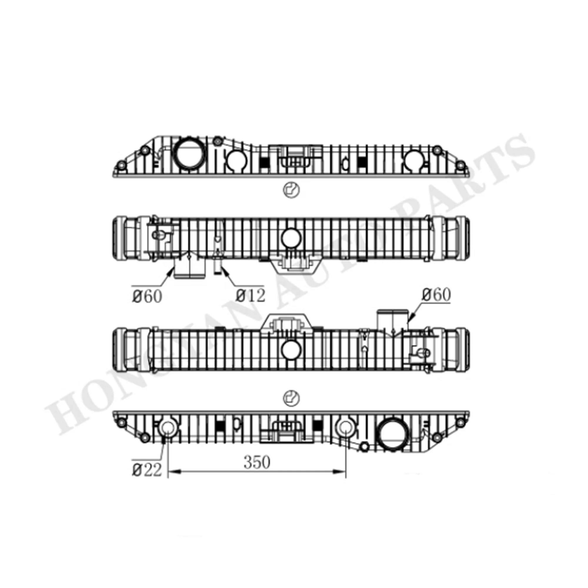 High quality hot sale Heavy Duty Truck Engine Part Radiator Plastic Tank Auto Share Parts for BENZ AXOR