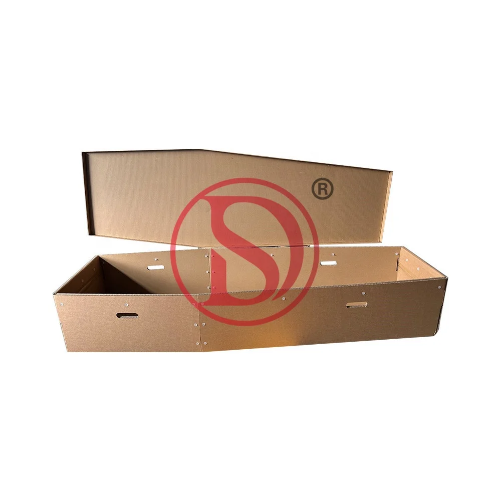 European Style Recyclable Cardboard Coffin Environmentally Friendly Paper Body Cover for Adult Cremation