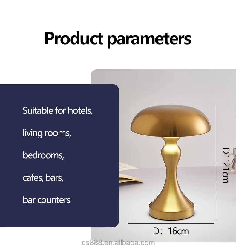 Nordic Gold Metal  Bar Table Lamps Modern home decor touch control Cordless lamp