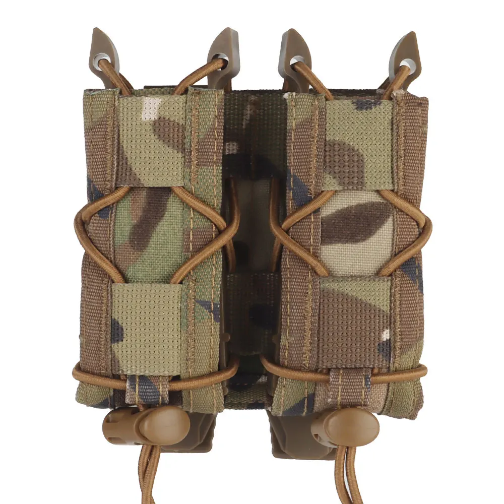Tiger Type 9mm Magazine  Molle Pouch Double Quick Pull Mag Pouches for Outdoor Hunting Tactical Flashlight Tool Bag