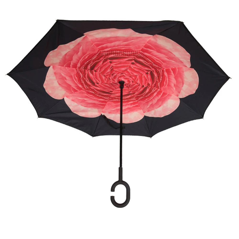 popular custom logo diagram digital printing blue sky,and white clouds double layer straight golf rain umbrella/