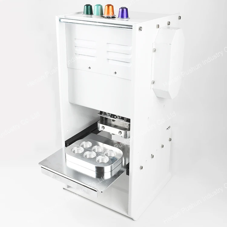 Полуавтоматический герметик к-чашек, пластиковая/алюминиевая пустая кофейная капсула, 6 полостей, малая теплоизоляционная машина