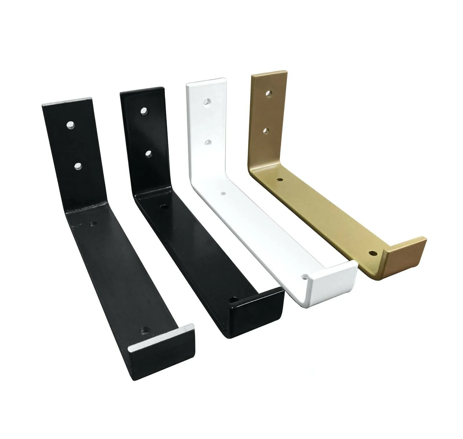 Black Shelf Bracket 12 Inch Floating Shelf Bracket Heavy Duty 1/5 Inch Thick L Bracket for Shelves