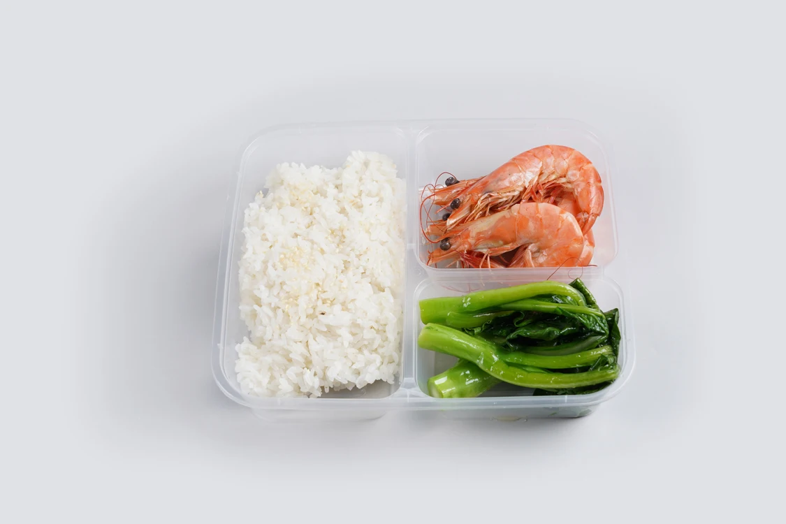 3 compartments microwave plastic takeaway meal  PP disposable food container bento lunch box