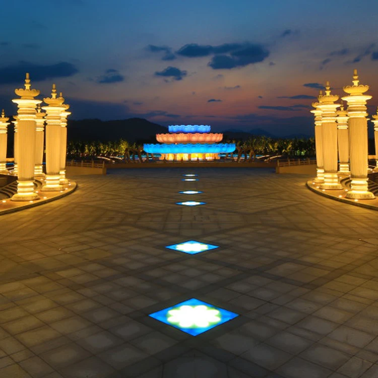 Outdoor Garden light Square RGB Color Changing Sensor Toughened glass Ground Recessed Inground LED Paver Brick Light