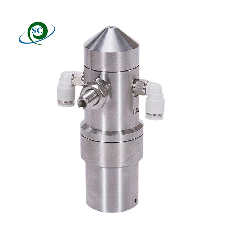 SS 1/4' thread Ultrasonic anti-drip Atomizing Nozzles Pneumatic foggy nozzle