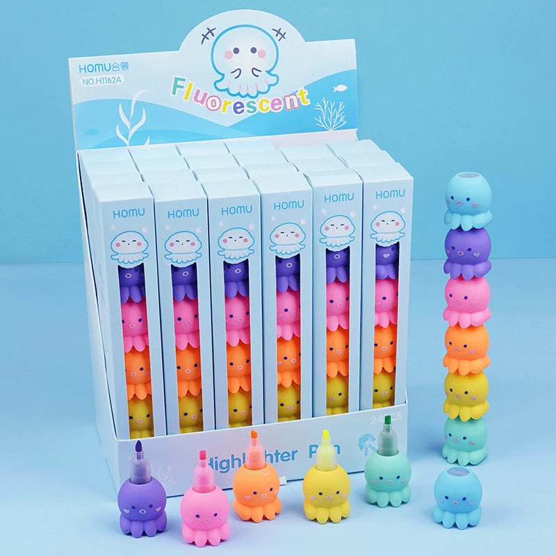 5 цветов милый осьминог Маркер Набор для рисования флуоресцентный маркер ручка детей школьные канцелярские принадлежности