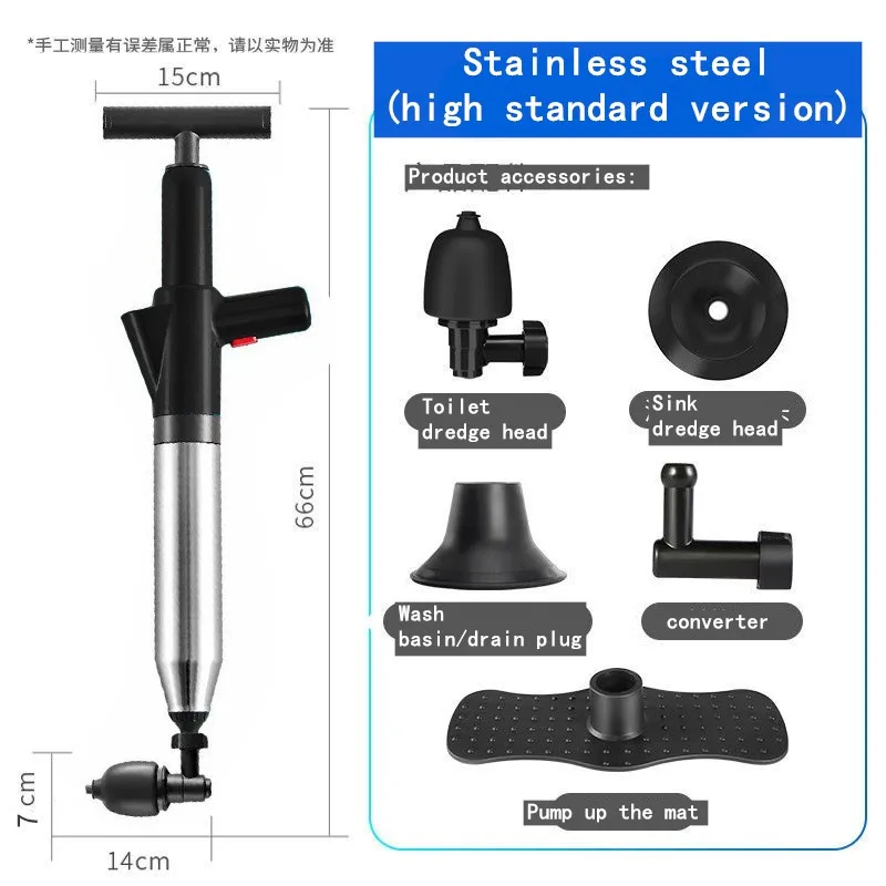 bathroom tools products multifunction vacuum toilet pipe unclog sewer dredge air drain plunger blaster silicone