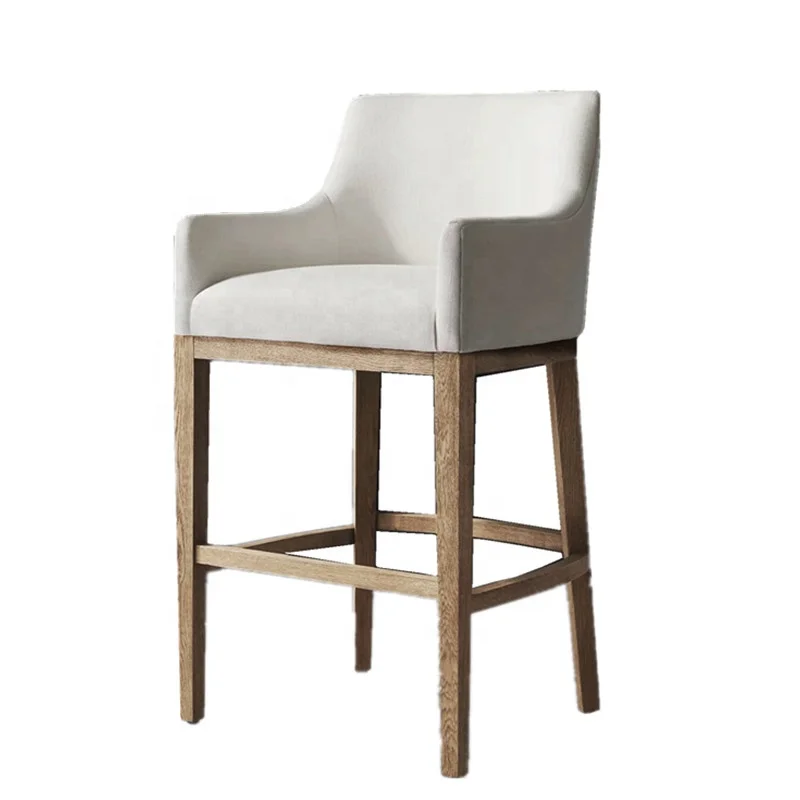 Slap-up Elegant contemporary wood counter stool armrest bar stool for Rustic Club bar stools