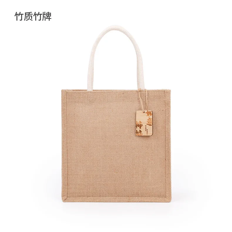 Оптовая продажа, дешевая, индивидуальная, с принтом логотипа, Экологичная, складная, многоразовая, бордовая, джутовая, из мешковины, Льняная сумка для покупок