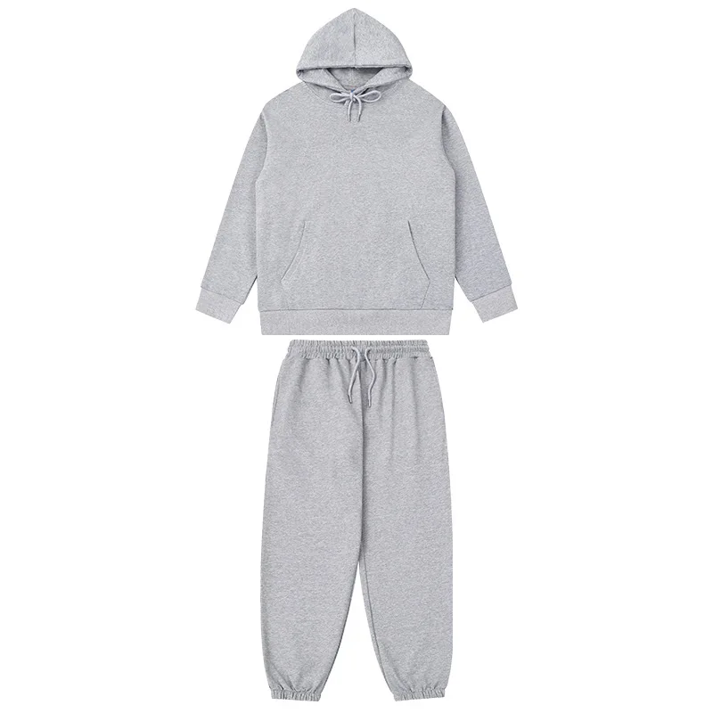 MSET5015 High Quality Low OEM MOQ 350g Unisex Solid Color Jogger Set Sweatpants and Hoodie Set Training&Jogging Wear