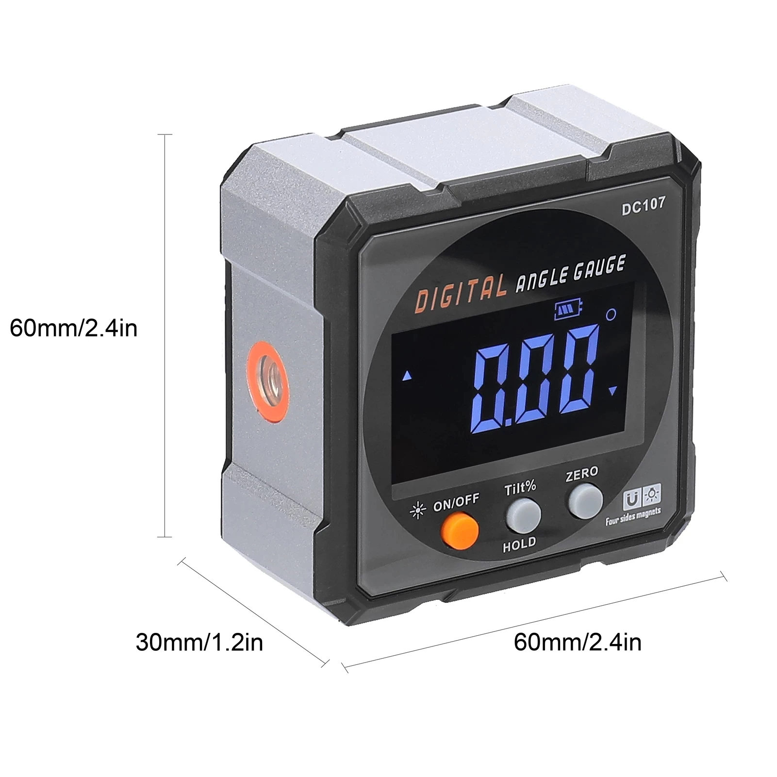 Four Side Magnets Electronic Protractor With Two- Sided laser digital inclinometer With Rechargeable Battery