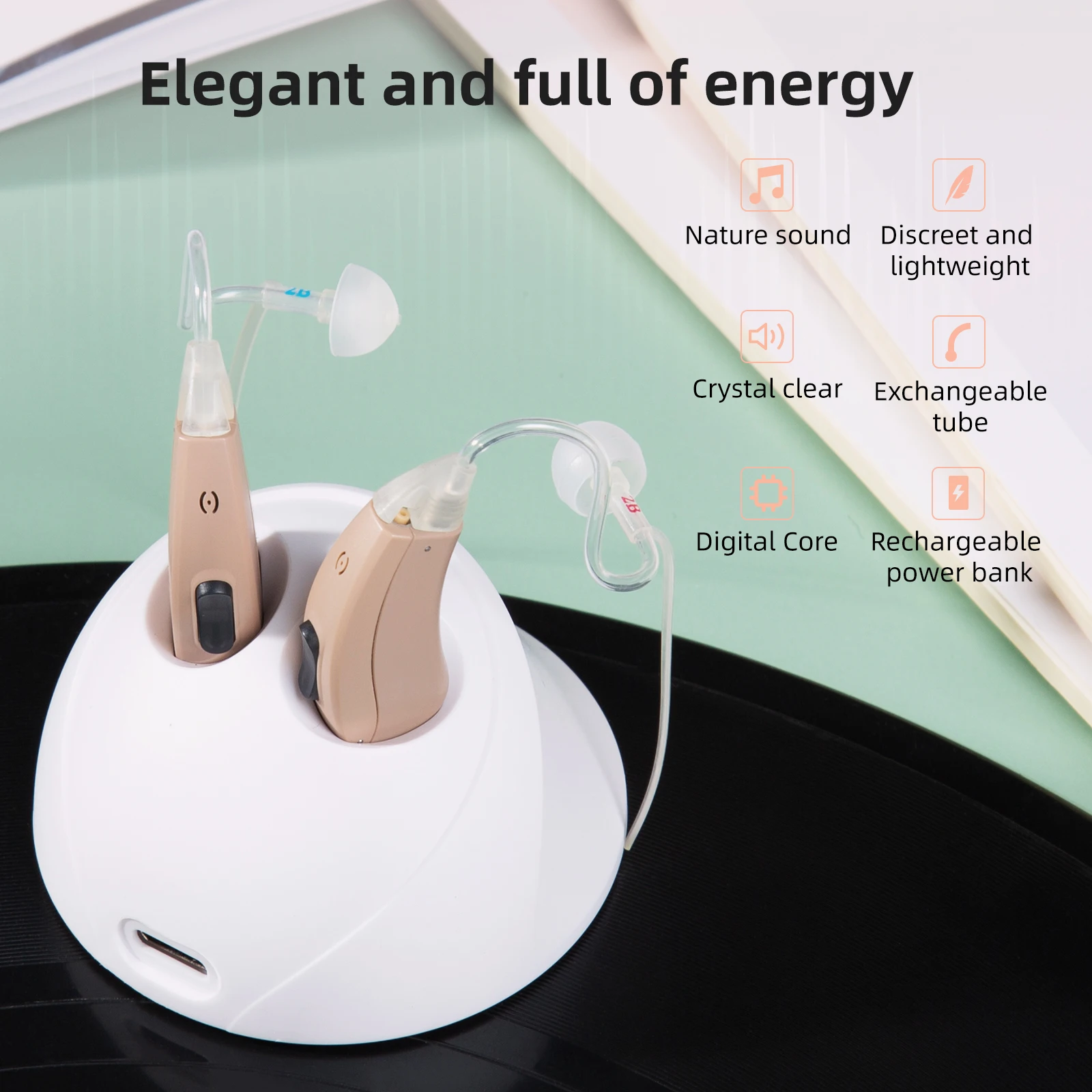 New middle rechargeable end digital hearing aid per pair hearing amplifier lithium battery