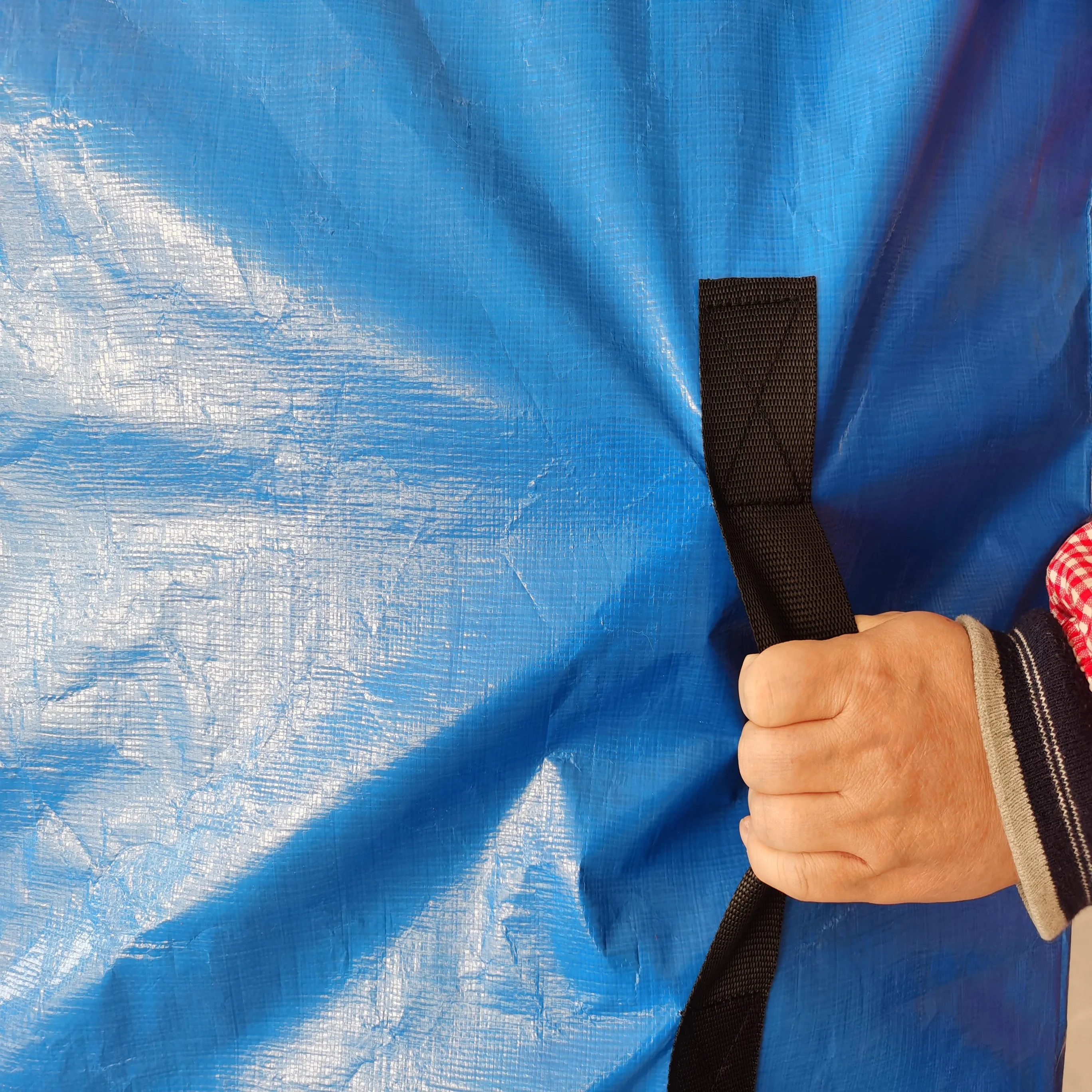 Wholesale Blue color PE Mattress Bag/Covers with 8 Handles with Strong Zipper Closure for Moving and Storage bag