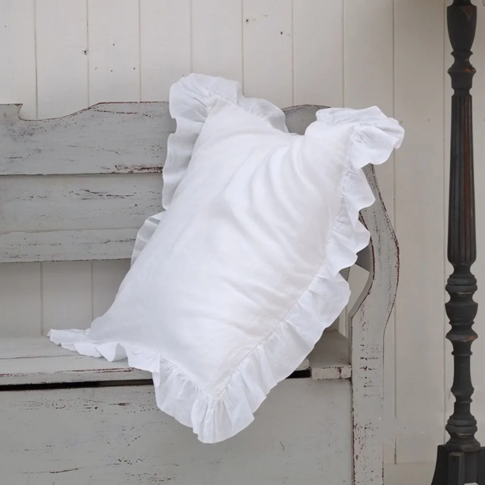 Custom 100% Linen hemp bedding product Scandinavian Nordic style interior decor natural color Sham Pillowcase