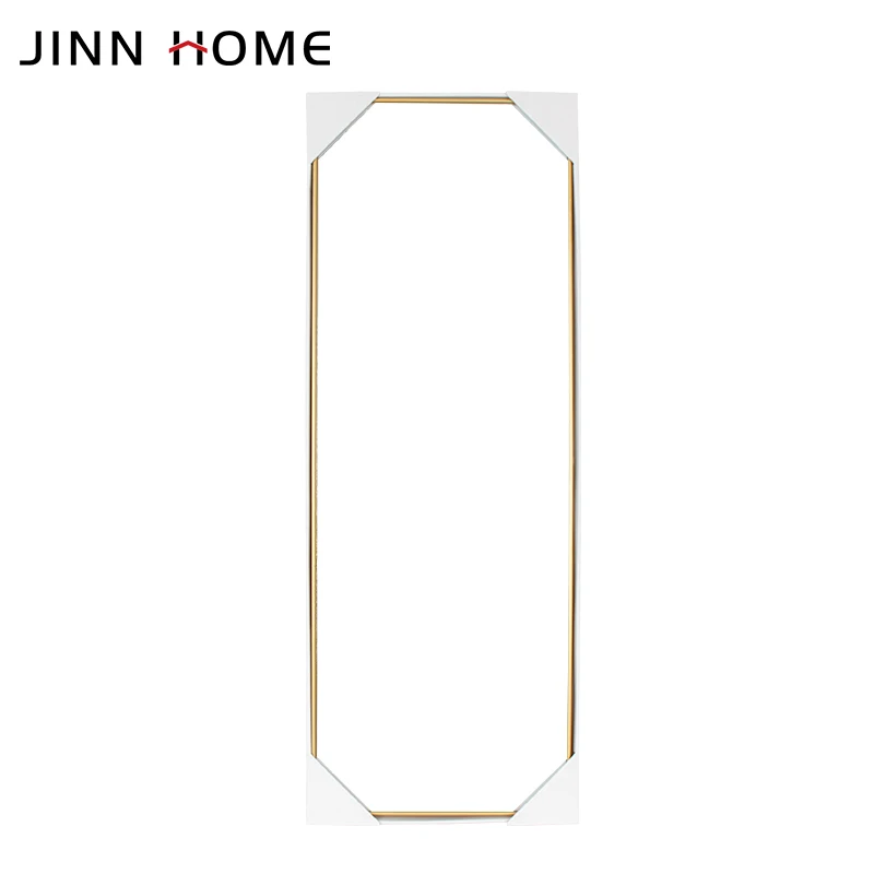 Золотое полноразмерное зеркало Jinnhome закругленное напольное стоячее подвесное или прислоненное к стене гардеробное