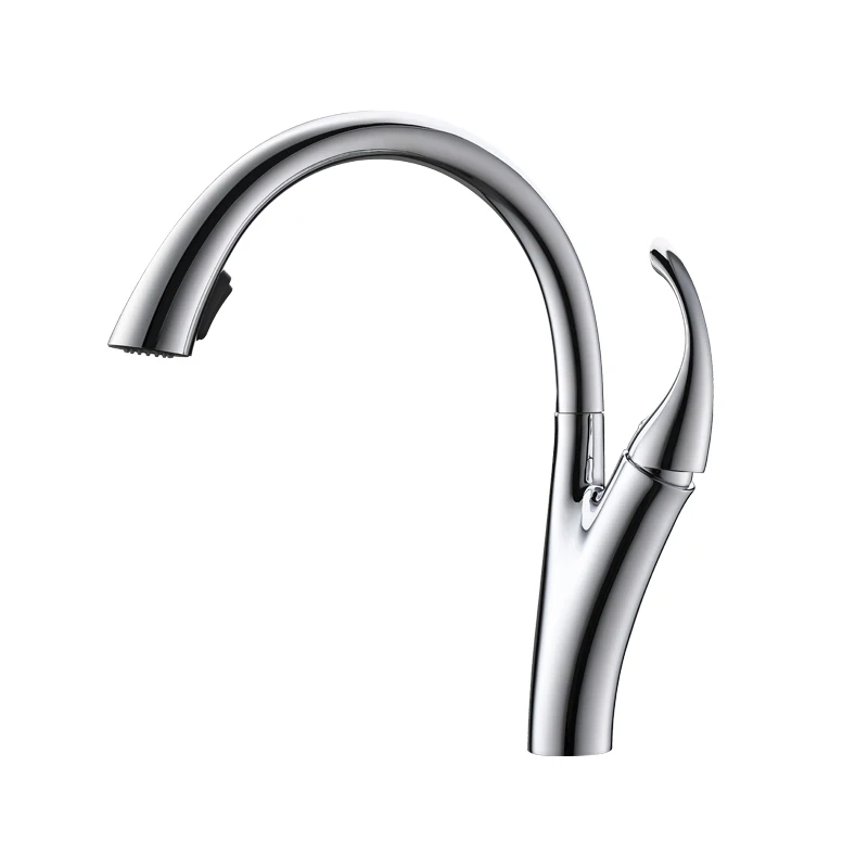 Pull Out Goose Neck Kitchen Mixer Tap Copper Pull Down Swan Sink Kitchen Faucets