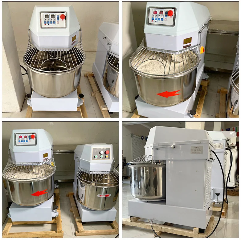 Industrial Commercial Bakery Automatic Wheat Flour Spiral Dough Mixer Farms 15kg 25kg 50kg 75kg 100kg Bread Dough
