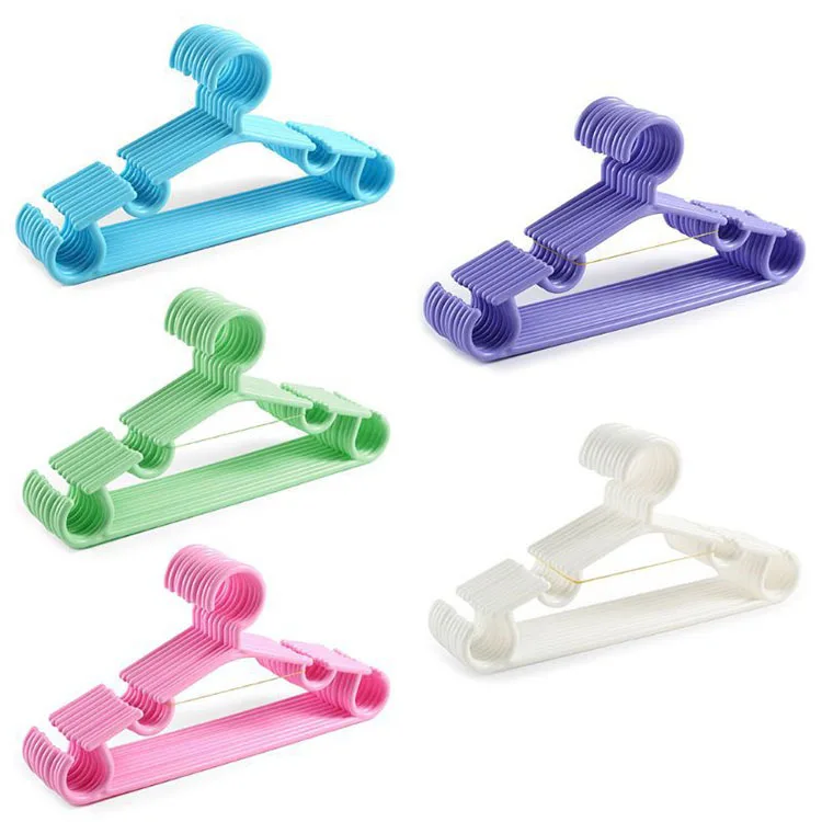 10 Pack Non Slip Coat Hangers Plastic Space Saving Rack for Kids Baby