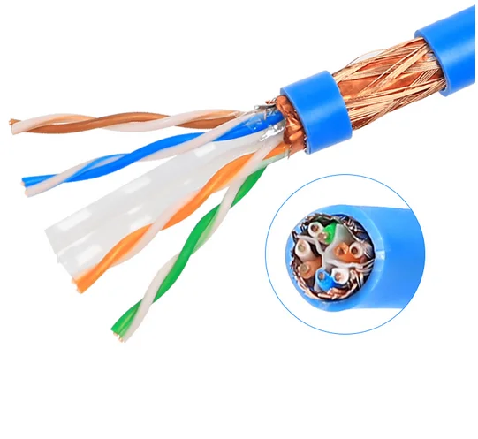 hot selling high quality indoor and outdoor bulk ethernet cable dual shielded cat6a sftp lan cable
