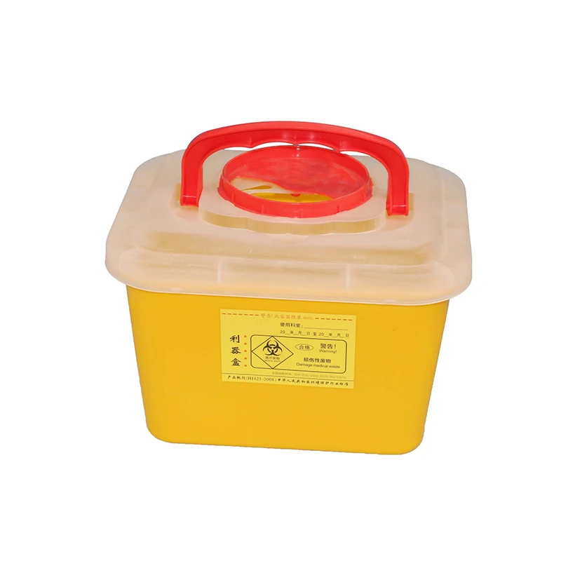 Портативный острый контейнер с ручкой для удаления медицинских отходов объемом 3 л