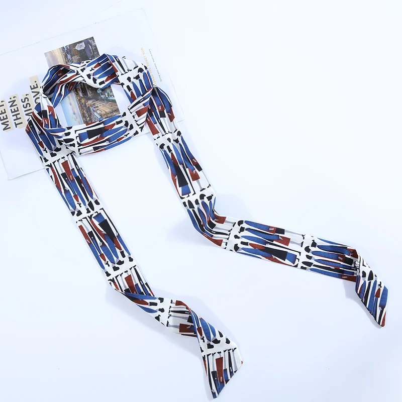 
Wholesale Fashion Printing Long Strip scarf Decorative Silk Scarf 