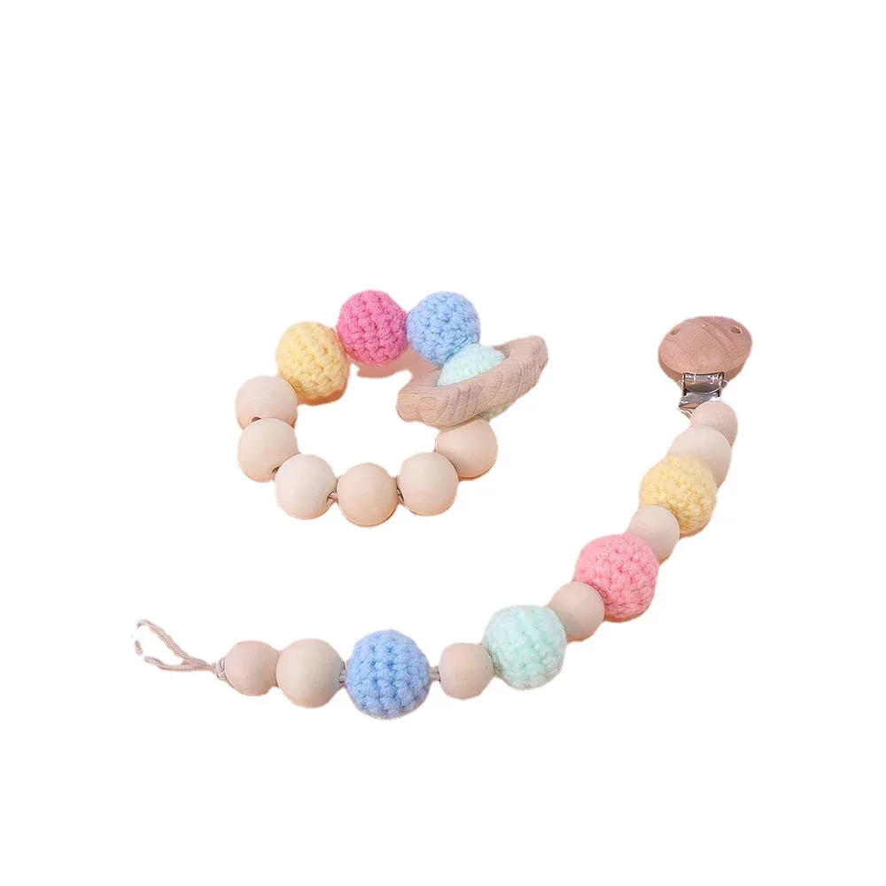 Baby sleeping comfort knitting rattle hand-held toy unicorn doll wool hand-woven rattle