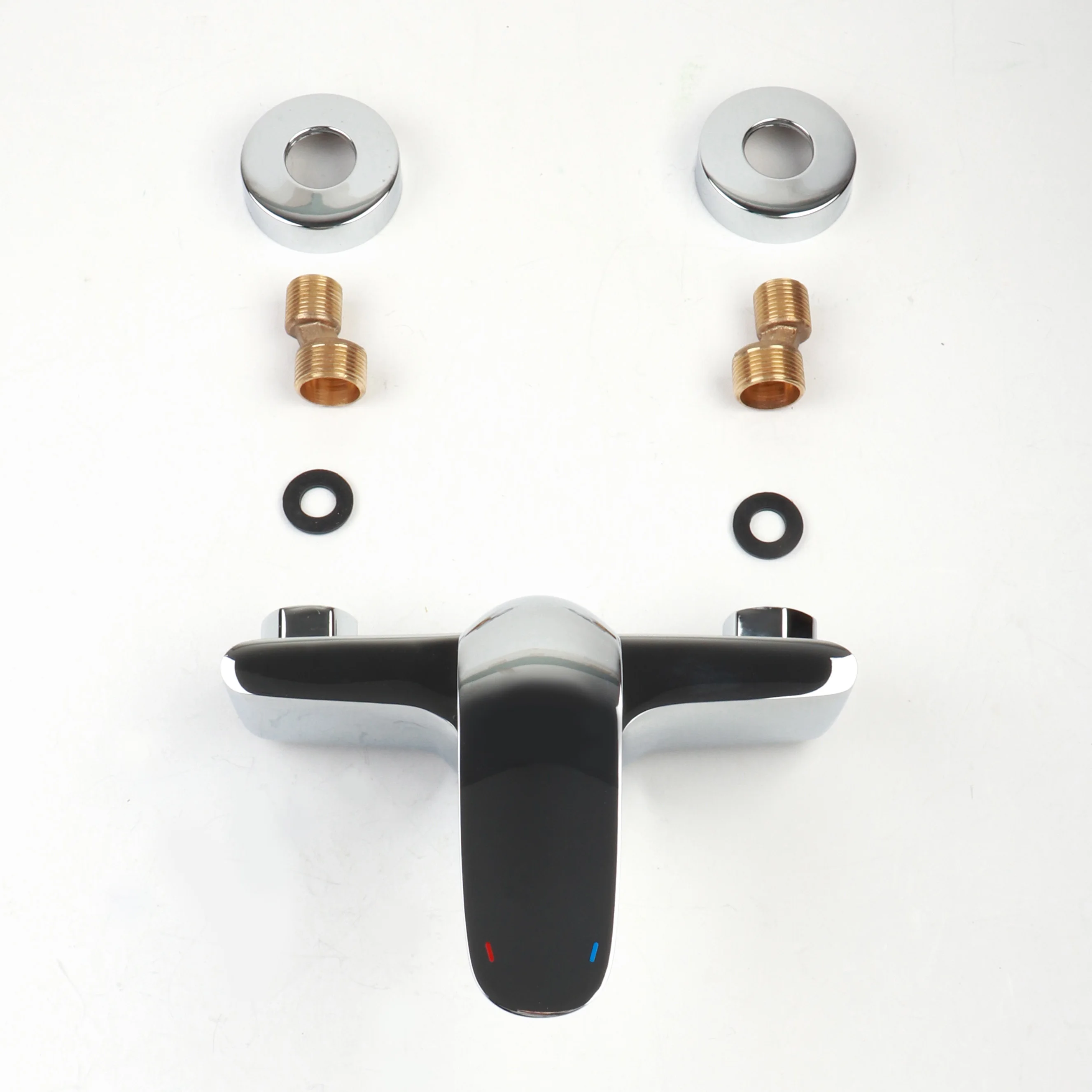 Modern Brass Chrome Single Lever Rain Shower Faucets Wall Mount Shower mixer