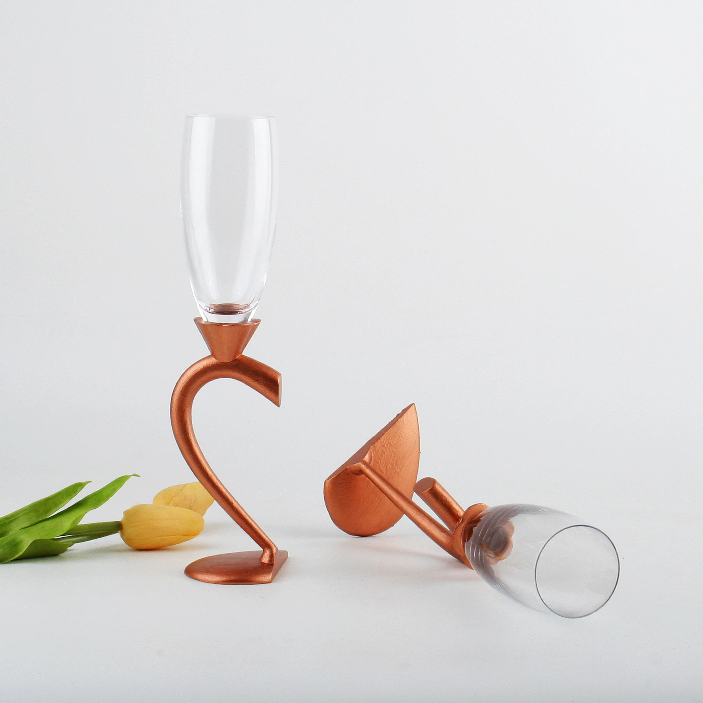 Romantic Heart-Shaped Wine Luxury Wedding Tableware heart stem champagne glass