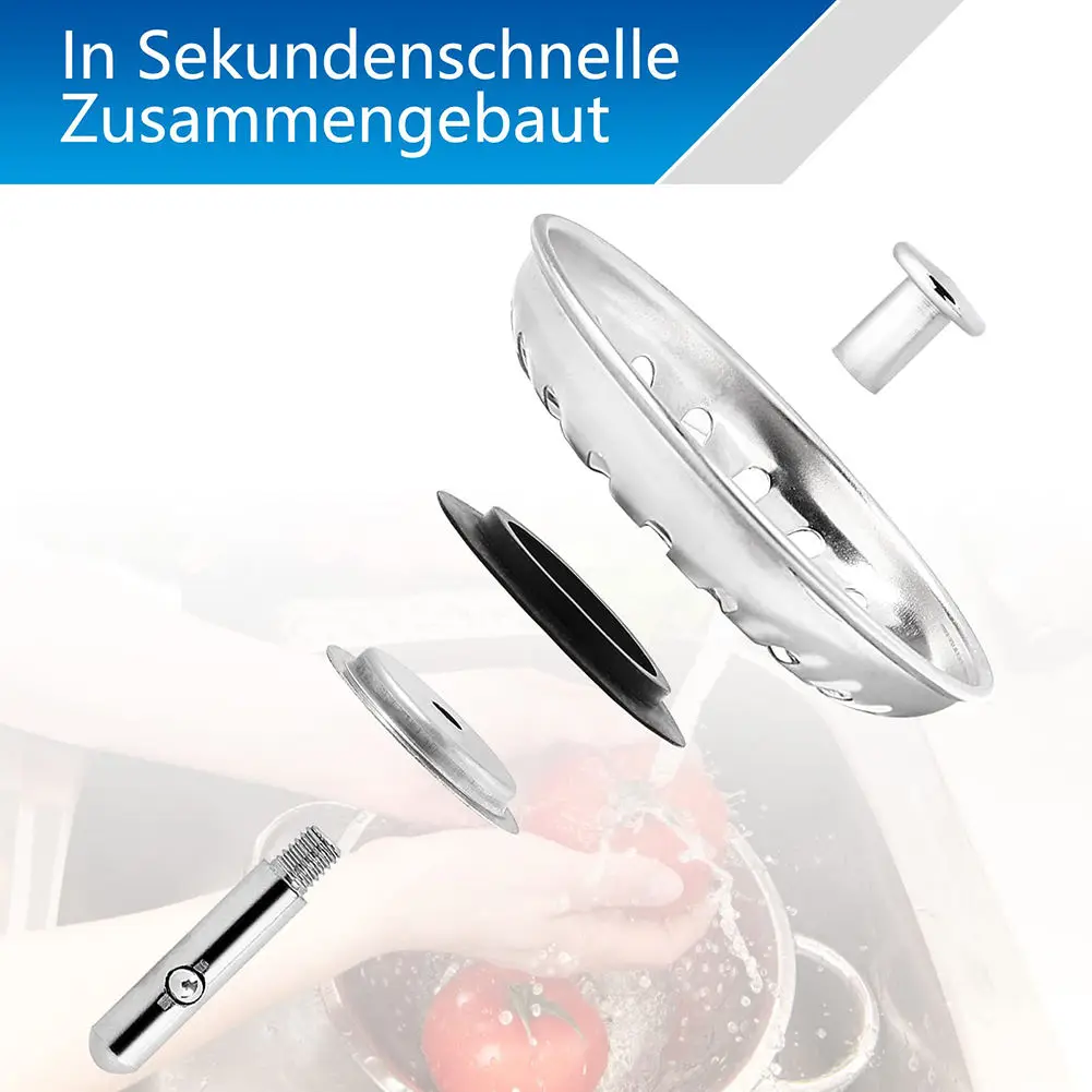 FXL Stainless Steel Kitchen Sink Strainer Stopper Waste Plug Sink Bathroom Sink Strainer Floor Drain