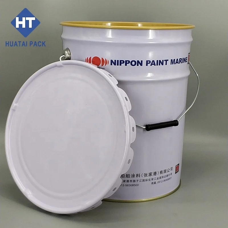 High quality empty 18l metal paint tin bucket 18 Liter steel drum open head