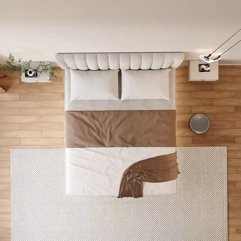 Popular Product King Size Bed Hotel Luxury Bedroom Furniture Leather 1.8M Double Single Floating Loft Up-Holstered Beds