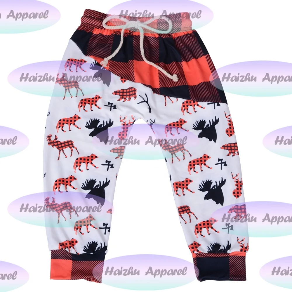 Aa-2 Latest Halloween Baby Pants Double Color Pants With Rope Boys Animal Printed Long Legging Pants Toddler Boy Joggers