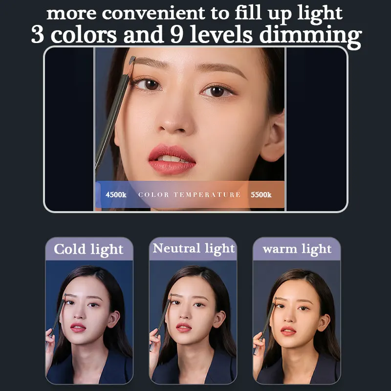 Portable Outdoor Integrated Free Charging Camera Selfie Studio Fill Lamp Foldable Dimming Tripod Stand LED Ring Light