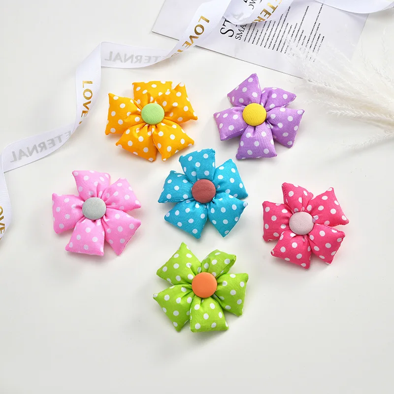 Manufacturers Directly Supply Polka Dot Color Cloth Flower Accessories Handmade Diy Clothing Accessories