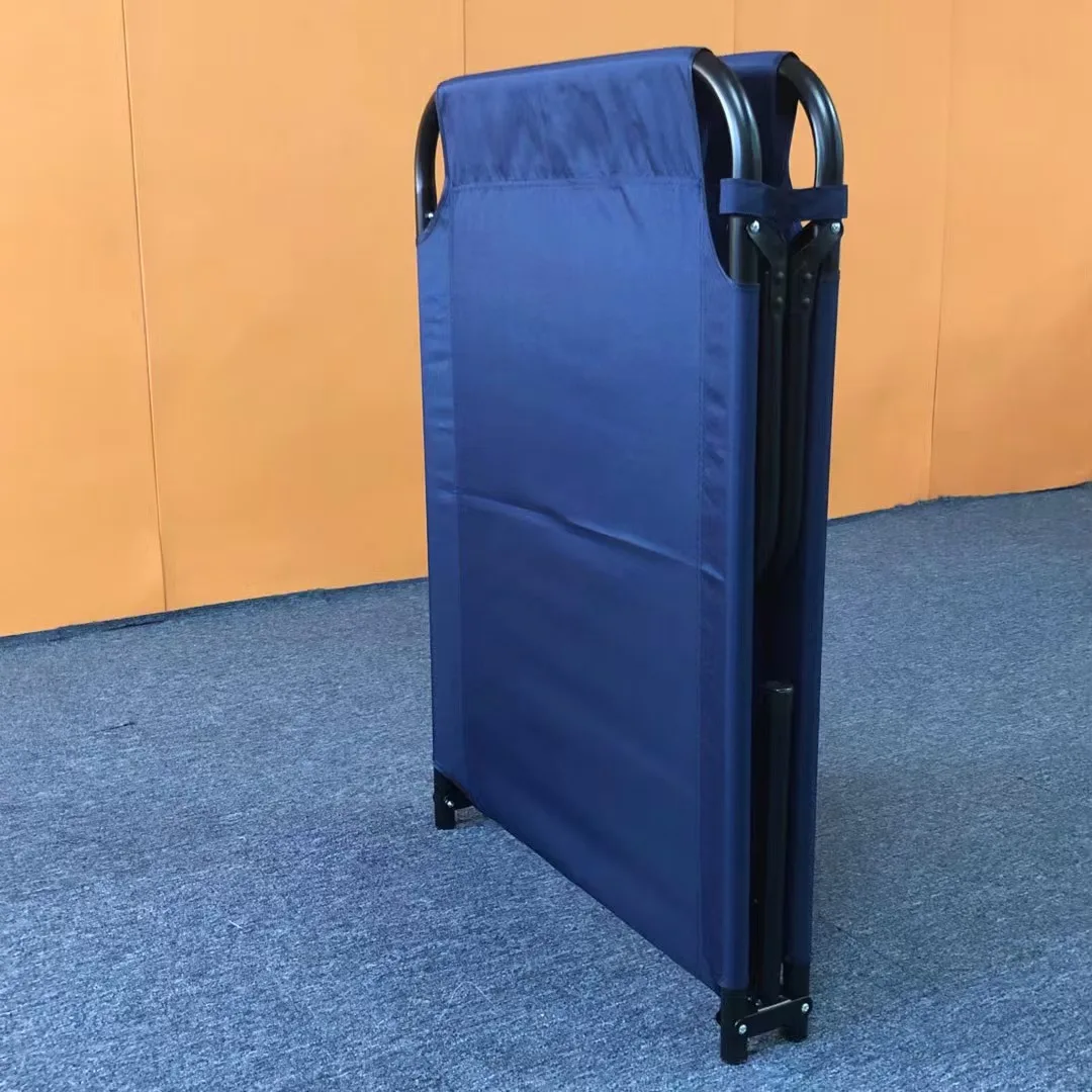 High Quality canvas bed Two-Fold portable foldable metal frame single bed New Modern Space-Saving Simple for lunch break sleep