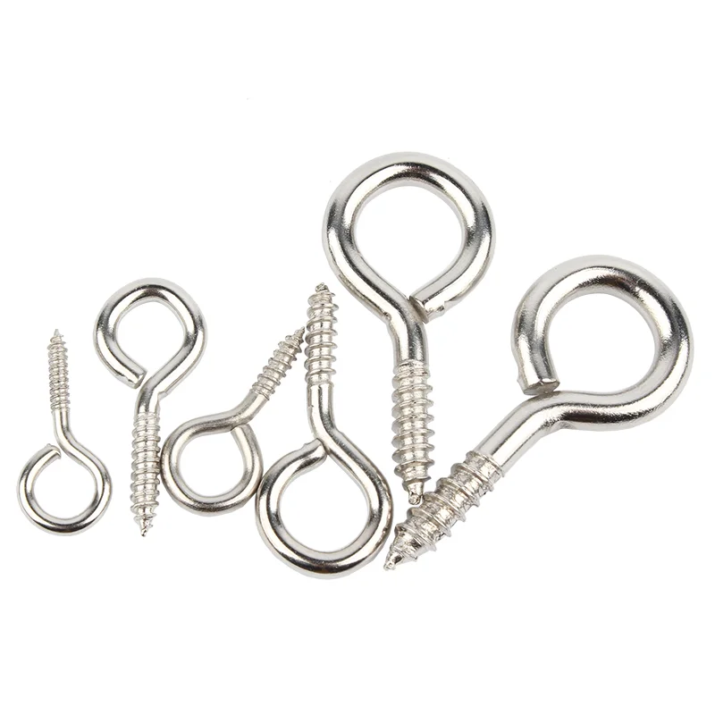 Free sample steel zinc plated eye screw hook self tapping Screw Key Fish Hooks