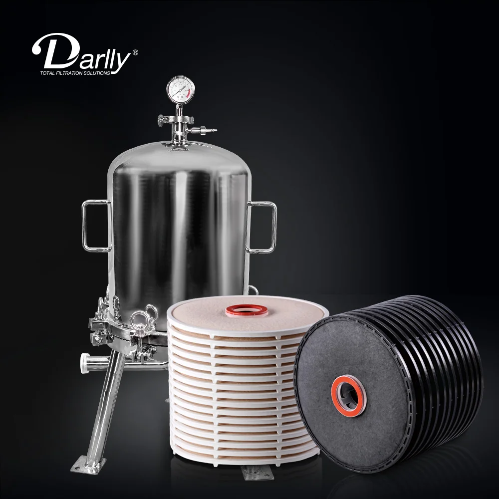 High Quality Polish 0.2-0.4 Micron Liquid Beer Membrane Stack Disc Filter Silicone Seal Wine Lenticular Filter Cartridge