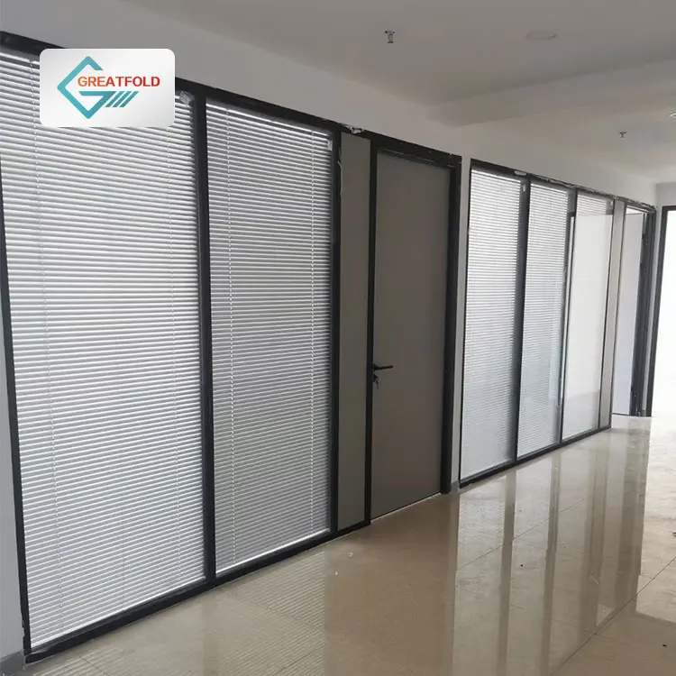 Customization Aluminium Frame Soundproof Office Glass Partition Walls for Room Divider