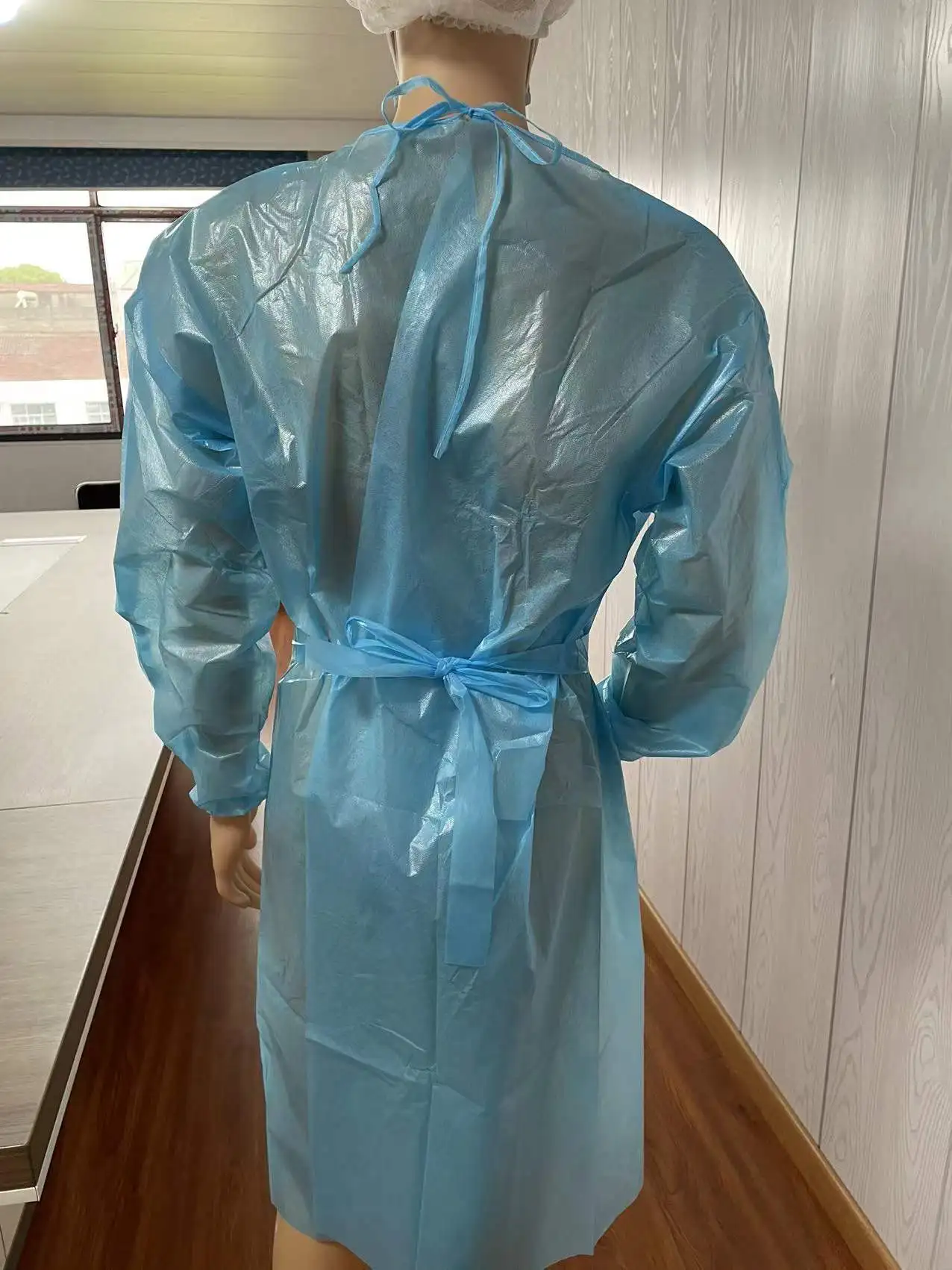 Disposable nonwoven PP+PE isolation gown surgical gown waterproof dustproof knit cuff for medical industrial used