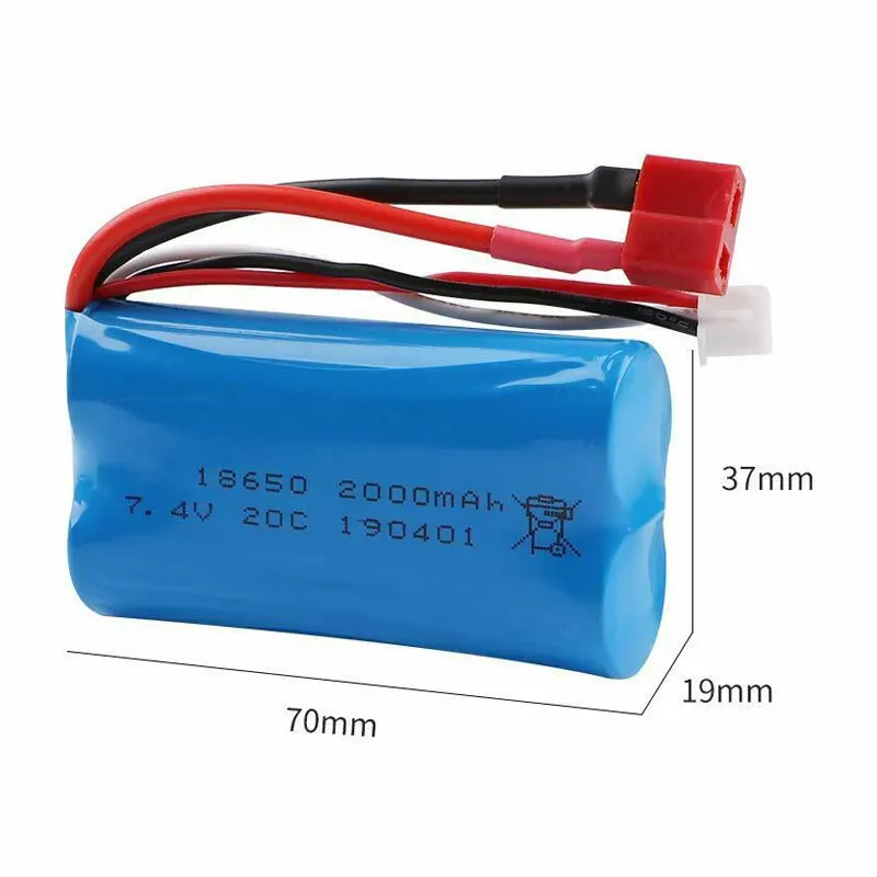 Lipo Battery T Plug USB Charger 18650 Battery Pack Shrink Film Battery Power Tools 7.4V 2000mah 2s 3.7v Interior NCM 18650 Diy