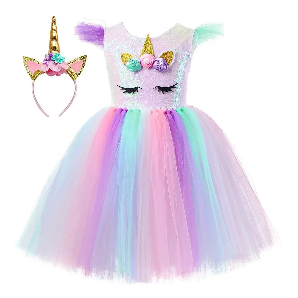 Girls role play costumes Princess Elsa cartoon cosplay dress little girl dresses