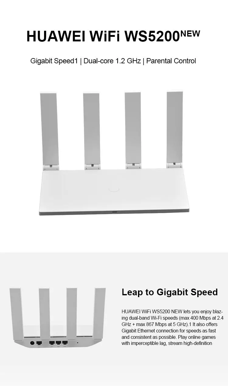 Dual Band Core 4G Lte Fiber Optic Wi-Fi Router  2G/3G/4G  2.4 Ghz 5Ghz Wifi 4Antennas Adsl Router Compatible With Huawei Ws5200
