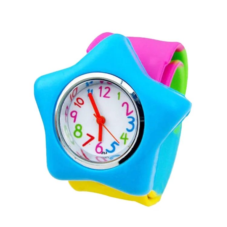 round dial silicone wristband Watch kids slap digital watches
