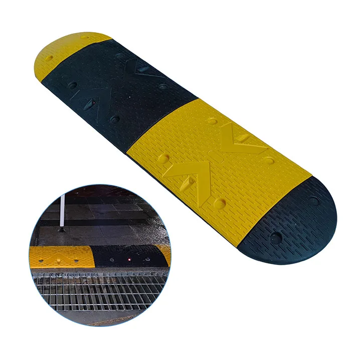 YCTRAFFIC rubber speed breaker yellow /black rubber speed hump Road Speed Bump/Hump