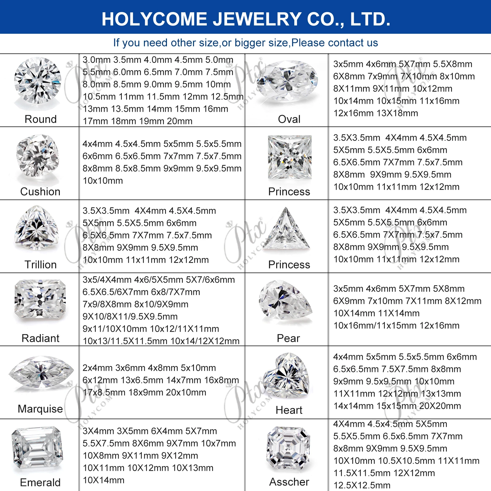 Holycome  Radiant Cut Loose Gemstones Crushed Ice Cut Moissanite  Natural Color GRA Wholesale free fire diamonds loose gemstones