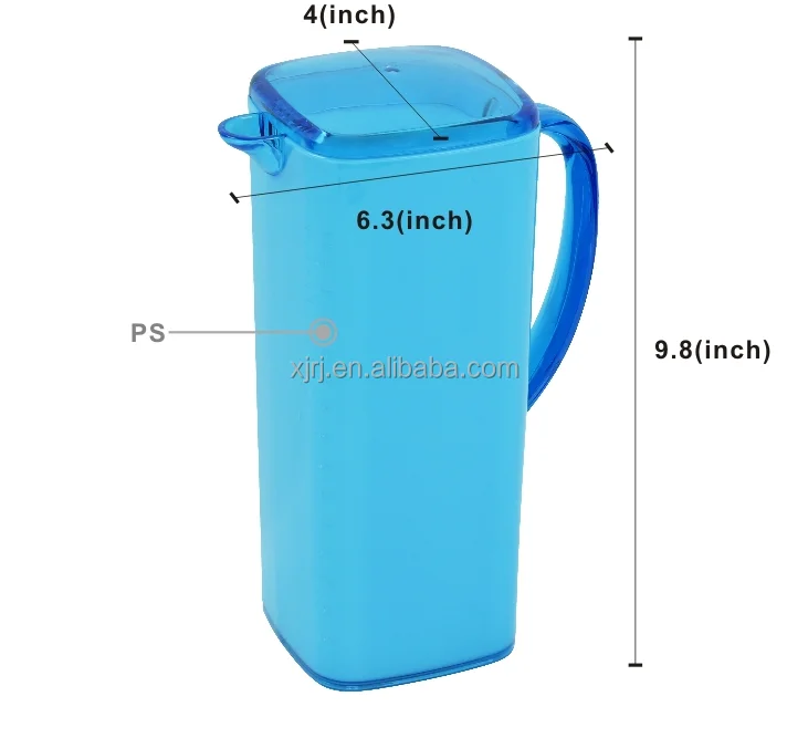 Высокое качество BPA Бесплатно Эко-дружественных 1.5L двойной цвет PS квадратный пластиковый кувшин для воды охладителя из твердого английского