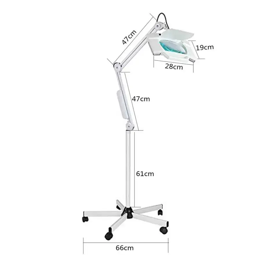 Tattoo Salon 5X Magnifying Floor Magnifying Glass With Light And Stand For Close Work Dental Manicure Deep Cleansing
