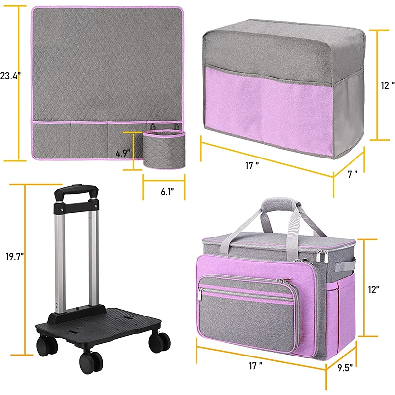 Custom Wheels Collapsible Sewing Machine Carrying Case Trolley Bag