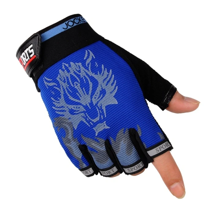 High Quality Unisex Non-slip Summer Half Finger Gloves Cycling Sun Protection Printed Labor Protection Half Gloves
